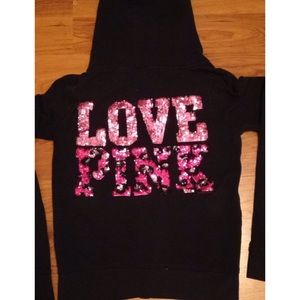 🎀Black sequin VS zip up sweatshirt🎀