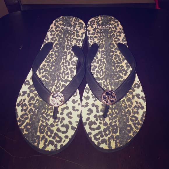 Coach ocelot flip flops!