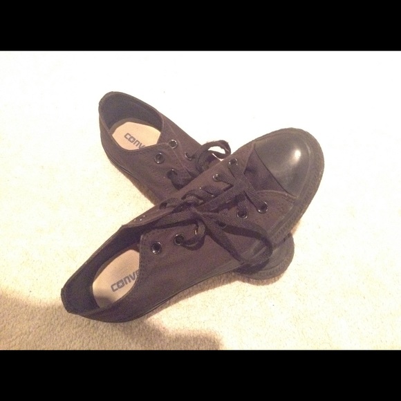 All Black Converse Low Tops
