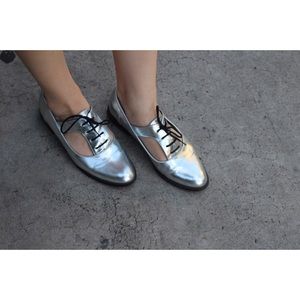 ASOS silver Oxford shoes