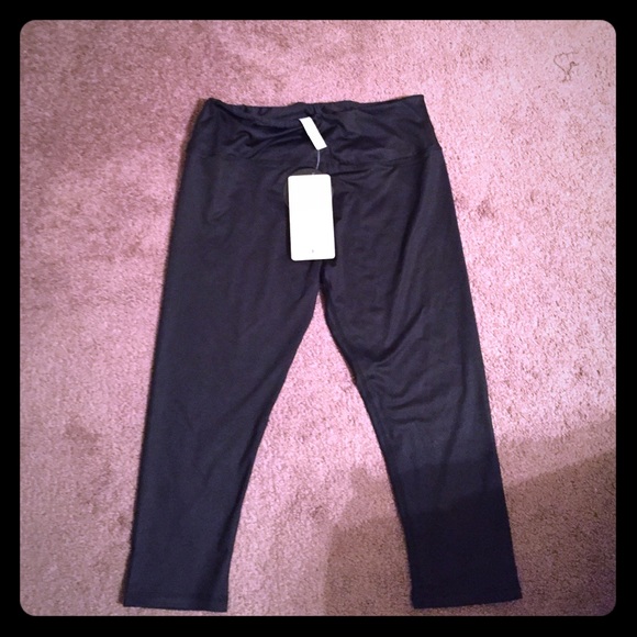 Black workout crops. Like lululemon's great fabric