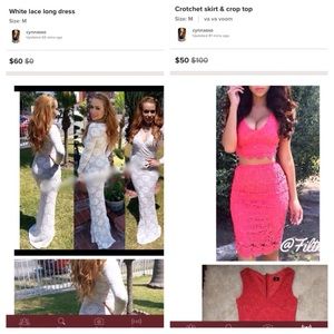 Lace two piece & lace long dress BUNDLE 💋