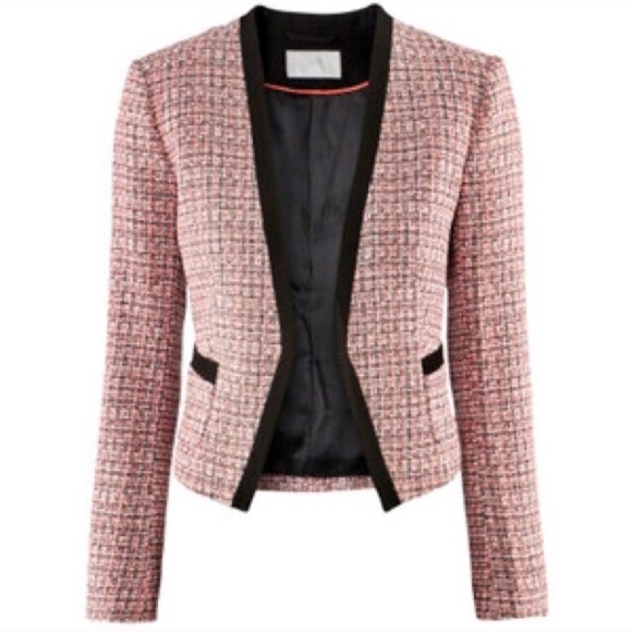 H&M pink tweed blazer size 2