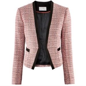 H&M pink tweed blazer size 2