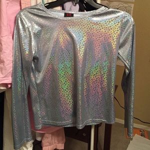 90's Club kid Holographic long sleeved shirt