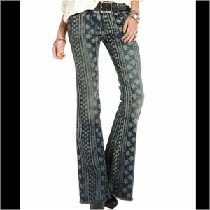 Free people indigo print jeans