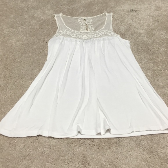 Cream Color Tank with Lace