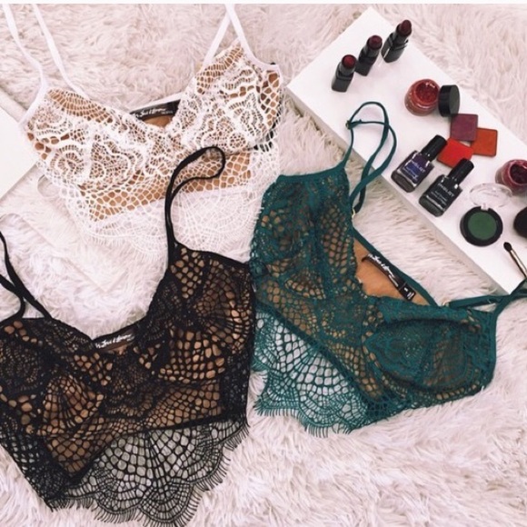 For Love and Lemons Bat your Lashes lace bralette