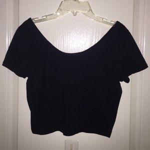 Classic Short Sleeve Black Crop Top