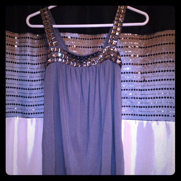 Cute Gray Sequin Top