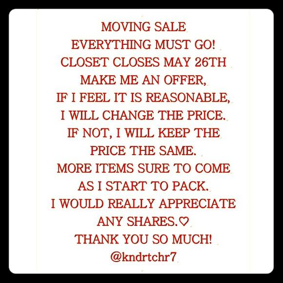 Moving, Closet closes May 26th.Offer button please - Picture 1 of 1