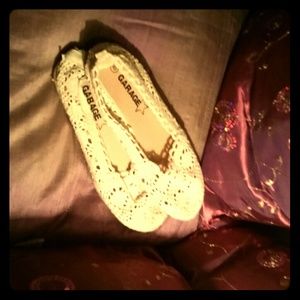 Crochet Ivory Lace flats