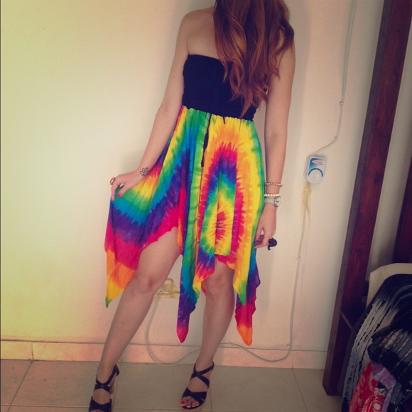 handmade Dresses & Skirts - DROP left! Soul love rainbow dye handkerchief
