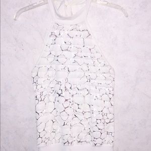White and sliver halter top