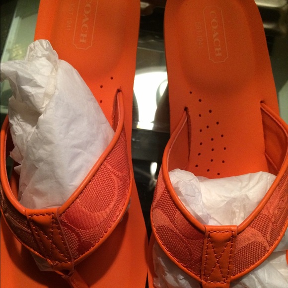 New Coach Tangerine Wedges