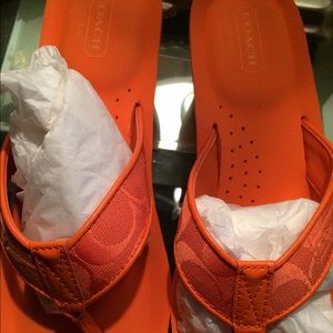 New Coach Tangerine Wedges