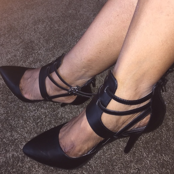 Black Strapped Heels