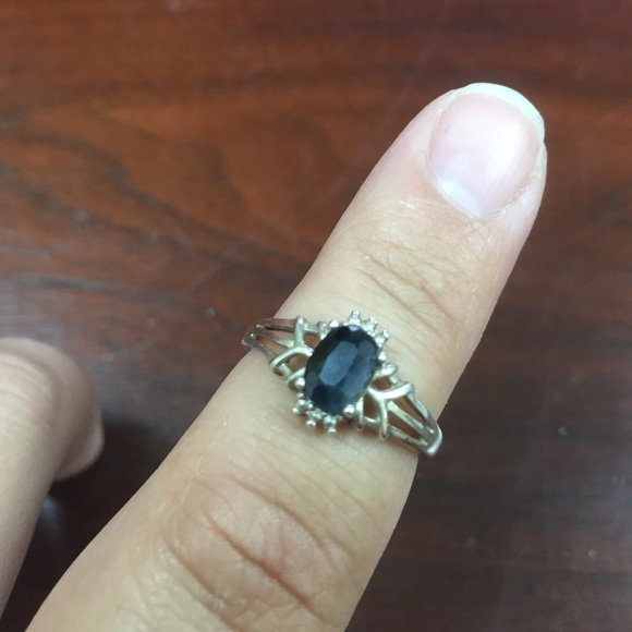 Dark Grey stone silver ring 💍💠