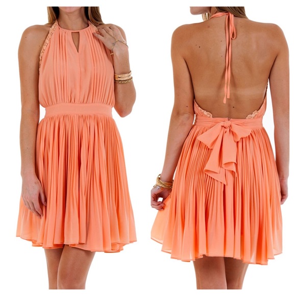 Double Zero Dresses & Skirts - ❗️SALE❗️Coral Low Back Pleated Dress