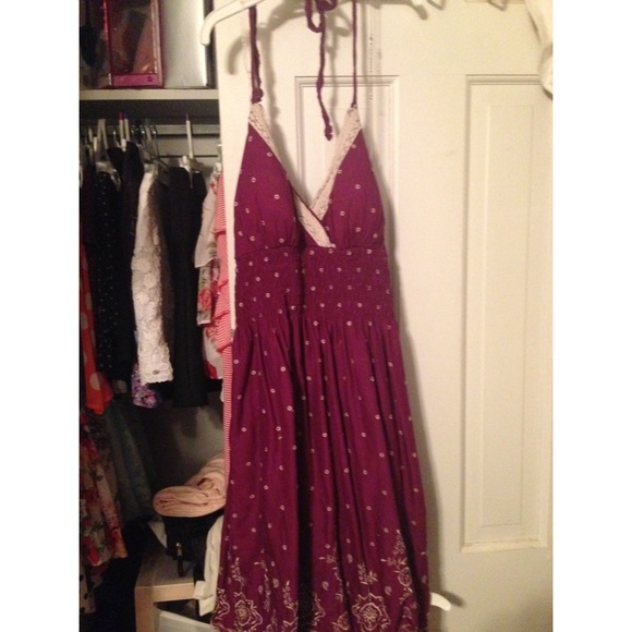 Purple Halter Summer Dress