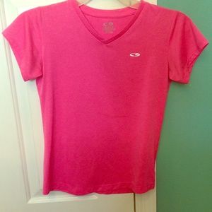 Pink v neck sports shirt