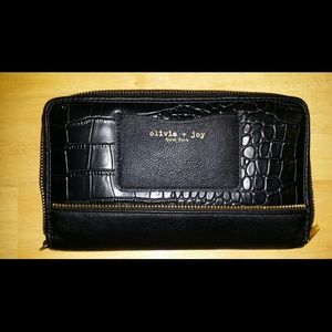 Olivia and Joy Black Leather Wallet