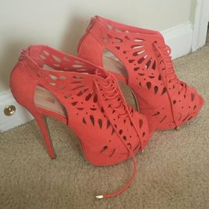 Coral Caged Heel with Cutouts