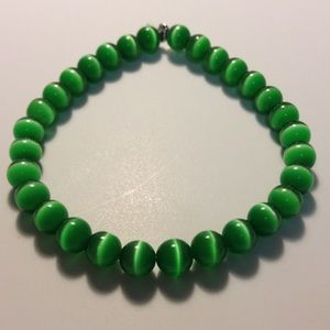 7" green cats eye bracelet