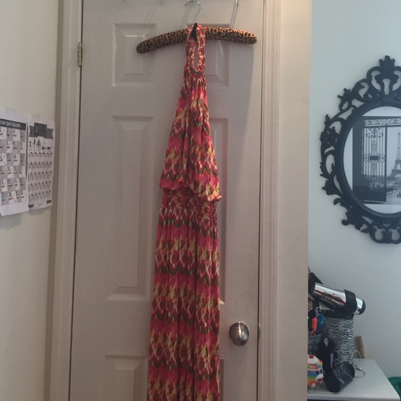 Halter top open back maxi