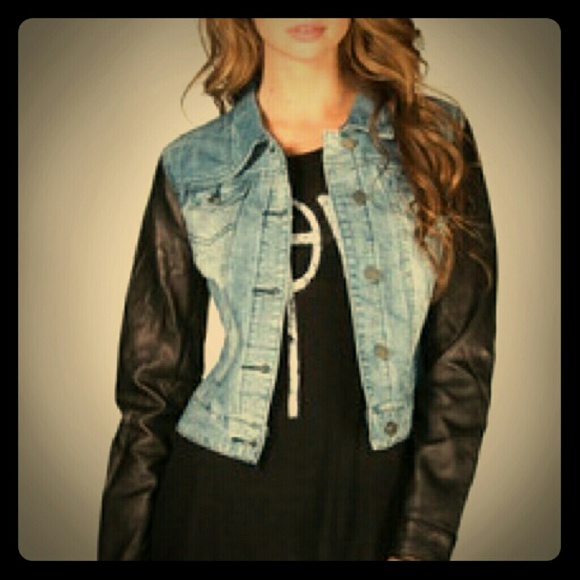 *SOLD* Denim / leather jacket