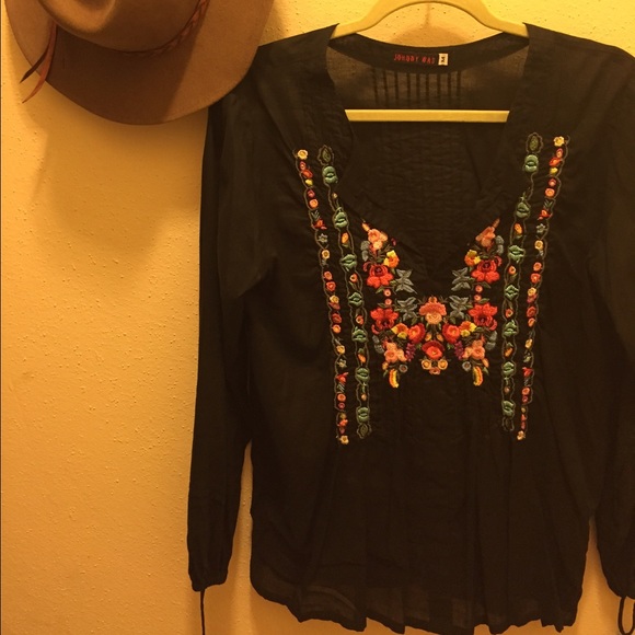 Johnny Was black blouse