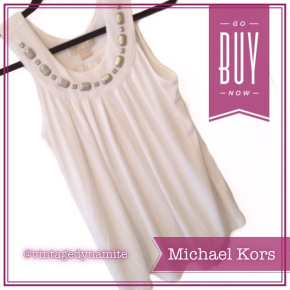 MICHAEL Michael Kors Tops - NWOT Michael by Michael Kors Embellished White Top