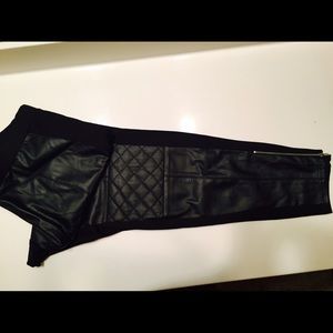 Part leather leggings