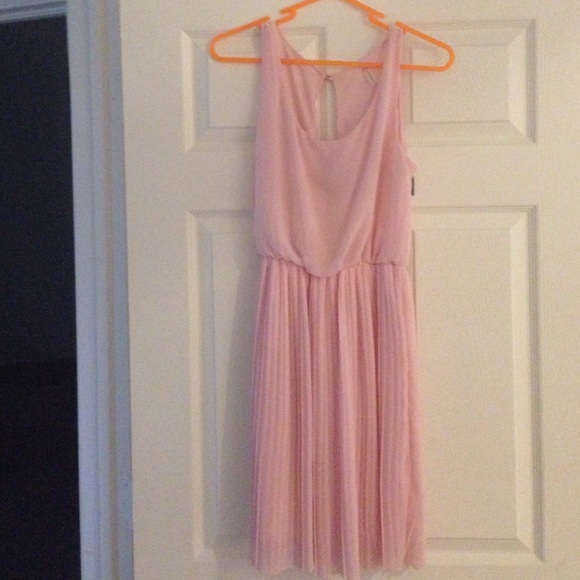 pink pleated dress from modcloth