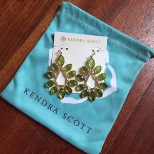 Kendra Scott Nyla Green Color Bar Earrings