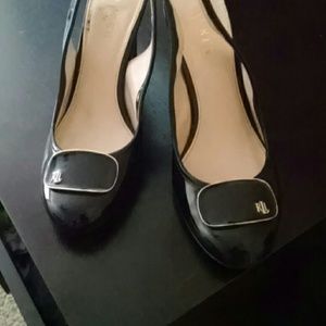 Ralph lauren patent leather wedge