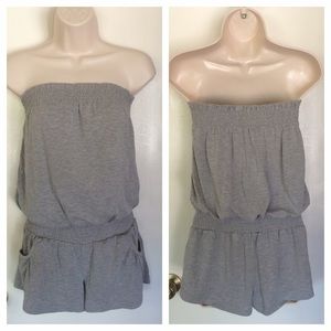 Grey Strapless Romper