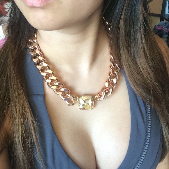 Chunky  rose gold chain necklace
