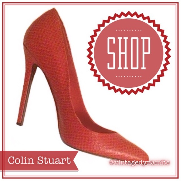 Colin Stuart Shoes - FIRM! Colin Stuart Red Pumps Snake Textured Heels