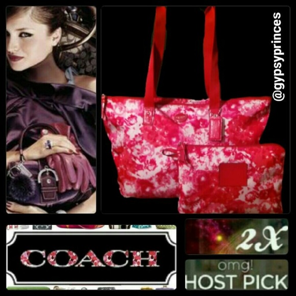 Coach Handbags - 2X HOST PICK COACH FLORAL TOTE AND MINI CLUTCH