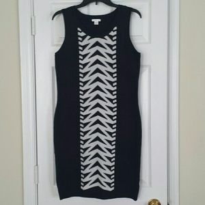 Black and white sweater dress