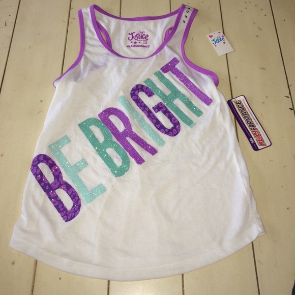 Justice "be bright" racer back