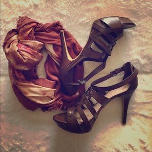 🚫SOLD🚫Marc Fisher  - Brown Cage Heels. Size 10