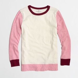 j  Crew Factory colorblock baseball tee