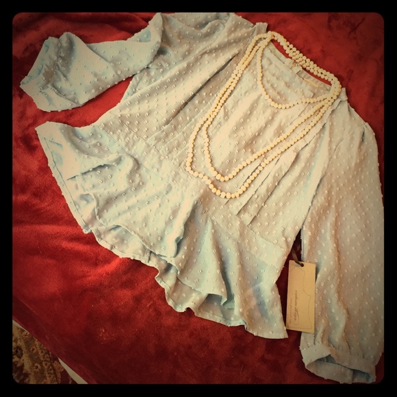 Forever 21 Tops - Baby blue textured top Forever 21 NWT