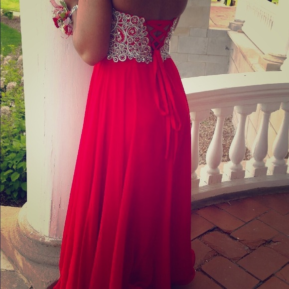 Red long prom dress, worn once! $150!!!