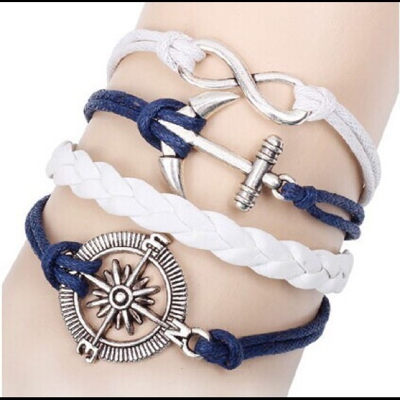🔴On Sale🔴2for1 Blue and White Anchor Bracelet - Picture 1 of 1
