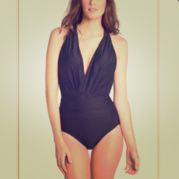 Badgley Mischka Other - Badgley Mischka Dip Back Maillot Swimsuit