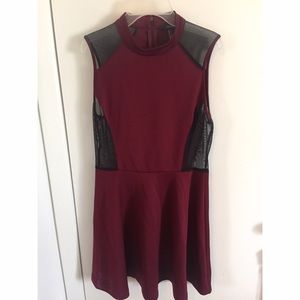 Forever 21- Maroon and Black Mesh Dress