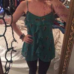 Flowy Teal Feather Tank!